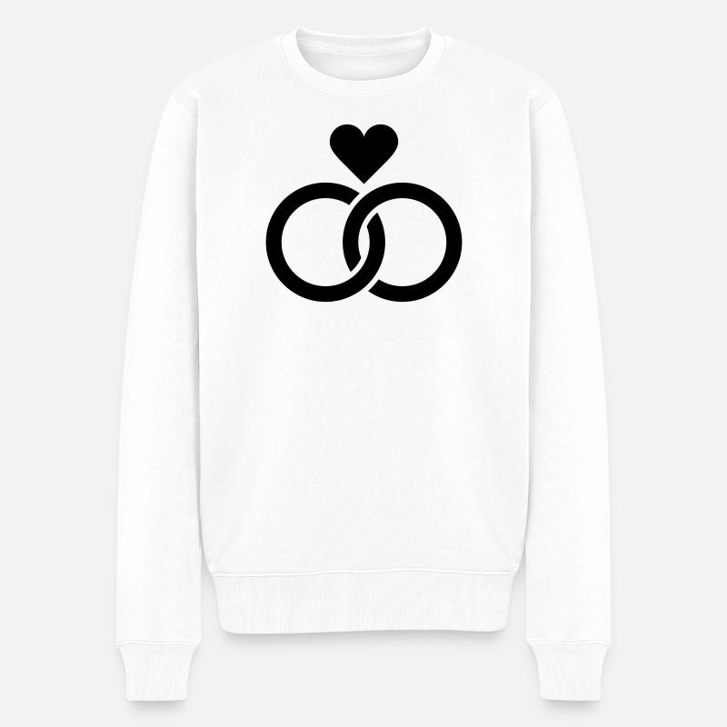 Hochzeit, Verlobung, Hochzeitsfeier - Männer Premium Bio Pullover - Weiß