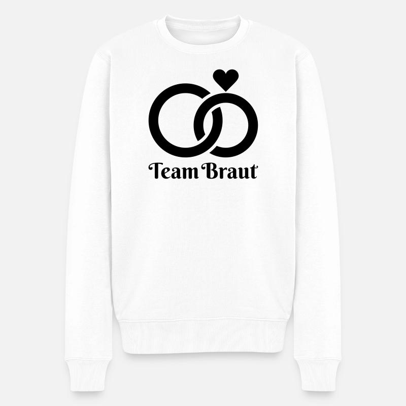 Hochzeit, Verlobung, Hochzeitsfeier - Männer Premium Bio Pullover - Weiß