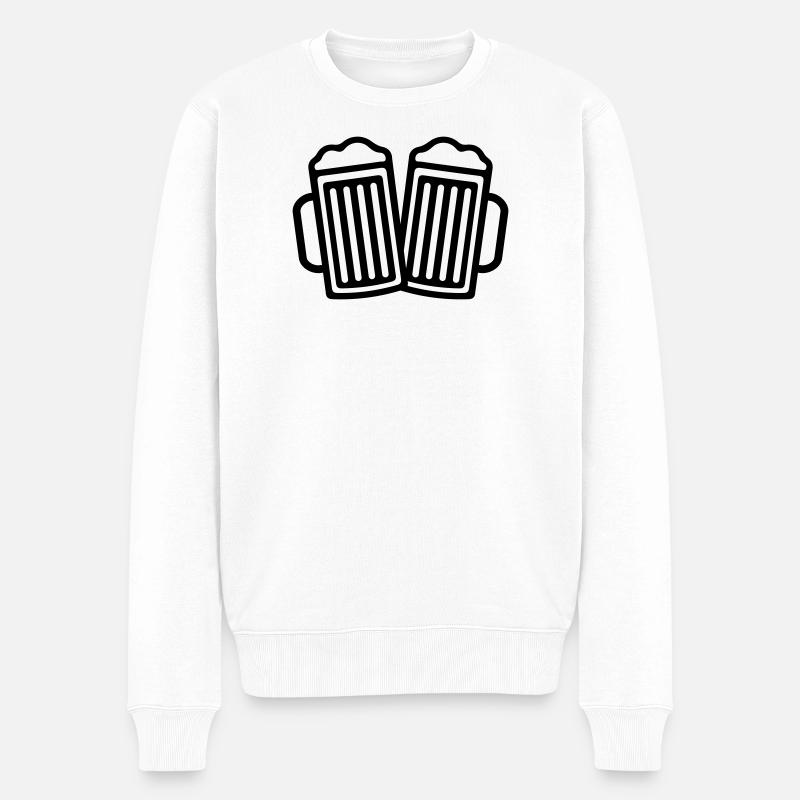 Bier - Männer Premium Bio Pullover - Weiß