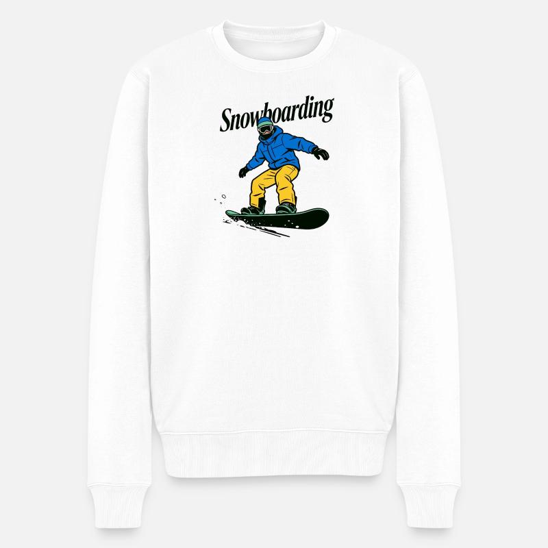 Snowboarder - Männer Premium Bio Pullover - Weiß