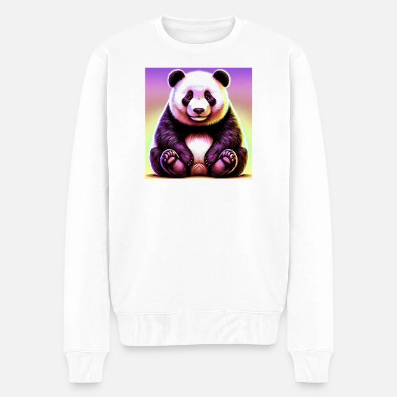 Panda - Männer Premium Bio Pullover - Weiß