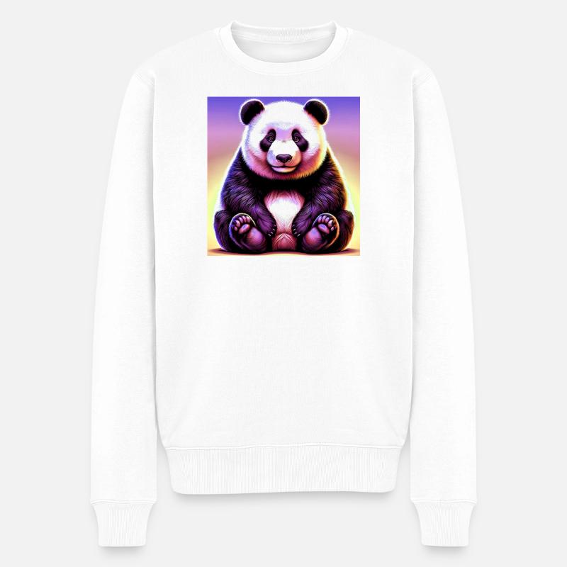 Panda - Männer Premium Bio Pullover - Weiß