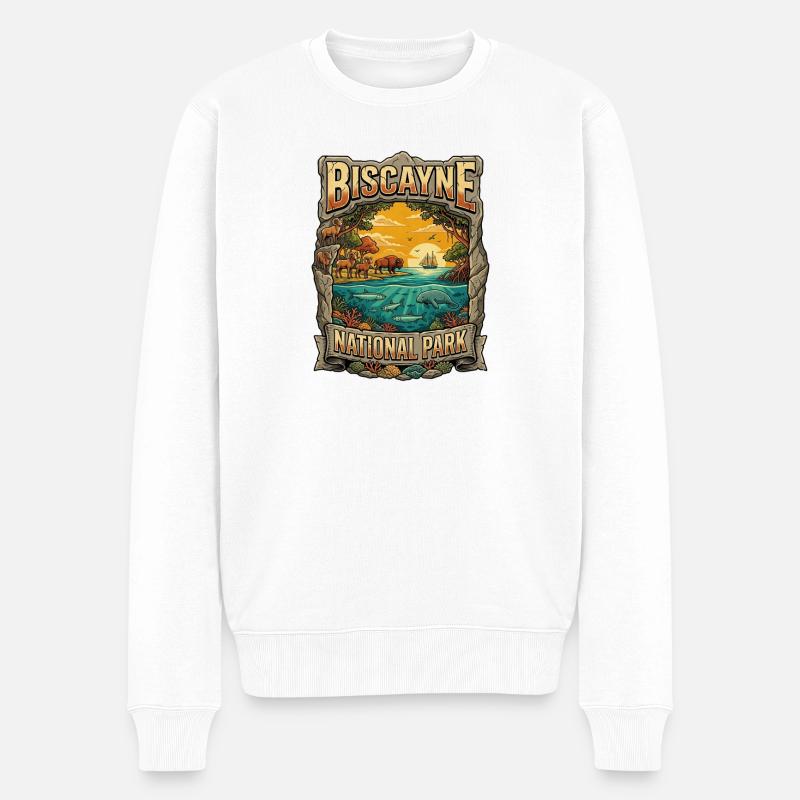Biscayne National Park Szene - Männer Premium Bio Pullover - Weiß