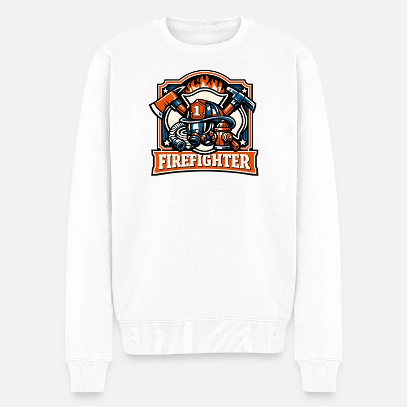 Feuerwehrhelden Symbolik - Männer Premium Bio Pullover - Weiß