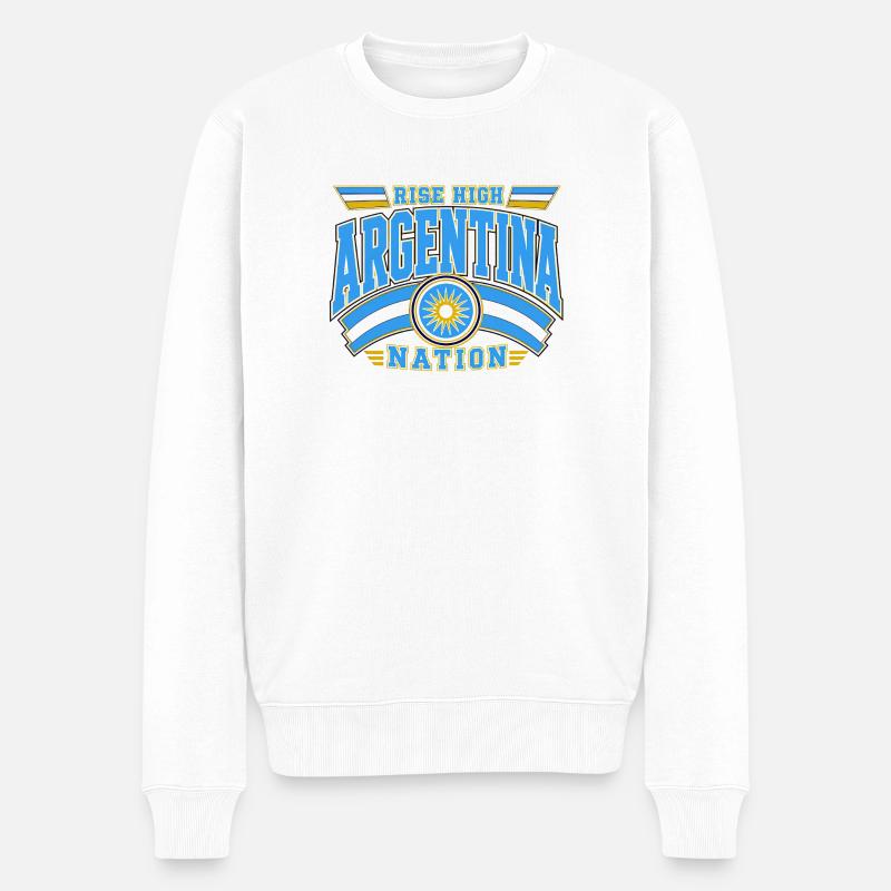 Argentinien Nation Champion - Männer Premium Bio Pullover - Weiß