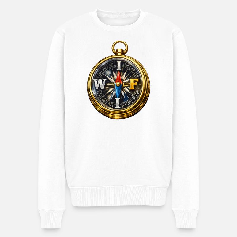 Compass mit WLAN - Männer Premium Bio Pullover - Weiß