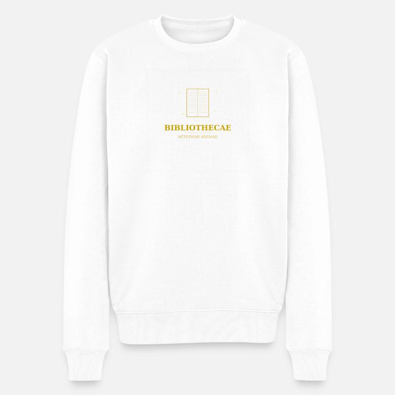 Bibliothecae Alterna Animab - Männer Premium Bio Pullover - Weiß