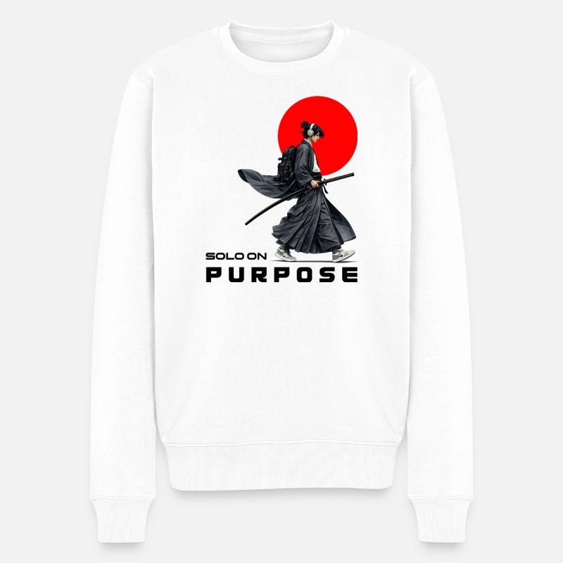 Urbane Ronin | Solo On Intent - Männer Premium Bio Pullover - Weiß