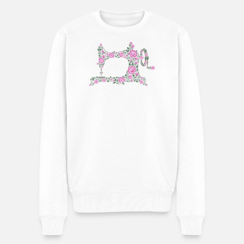 machine à coudre - Pull Premium bio Homme - blanc
