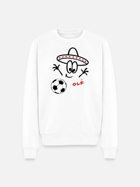 Sombrero Fußball  - Männer Premium Bio Pullover - Weiß