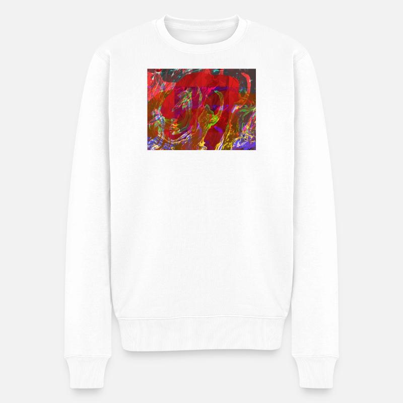Farbwirbel Überlagerung Abstrakte Farben - Männer Premium Bio Pullover - Weiß