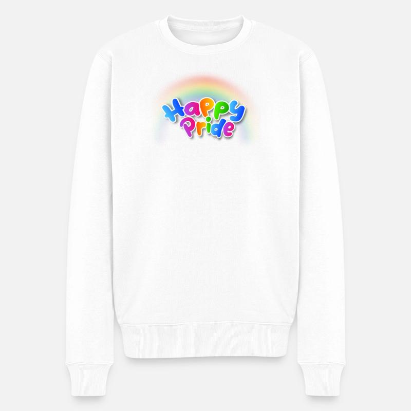 Happy Pride Rainbow Tippfehler - Männer Premium Bio Pullover - Weiß
