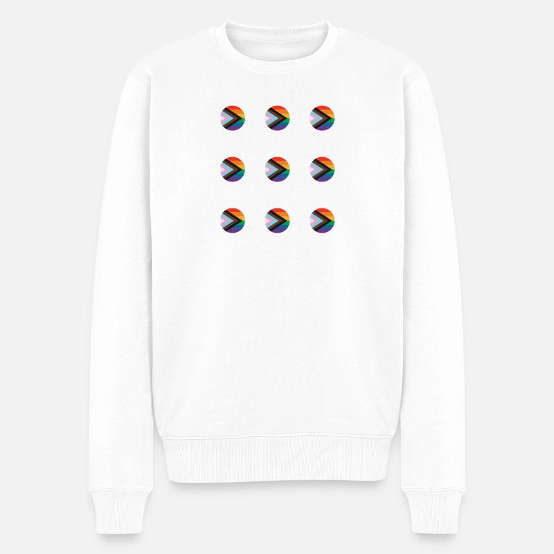 Pride-Pfeil-Mosaik - Männer Premium Bio Pullover - Weiß