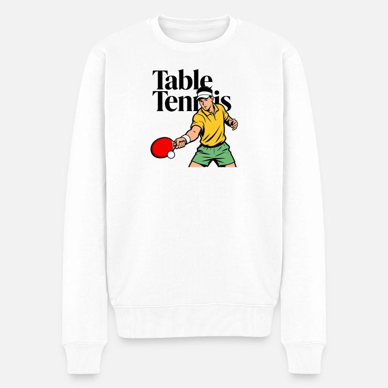 Tischtennis - Männer Premium Bio Pullover - Weiß