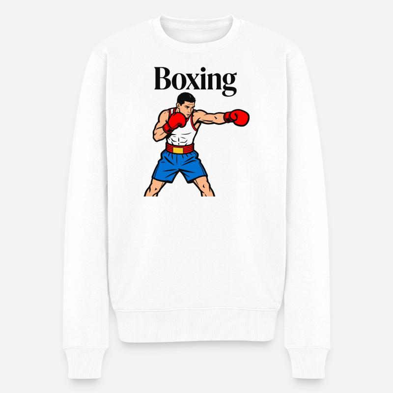 Boxen KO - Männer Premium Bio Pullover - Weiß