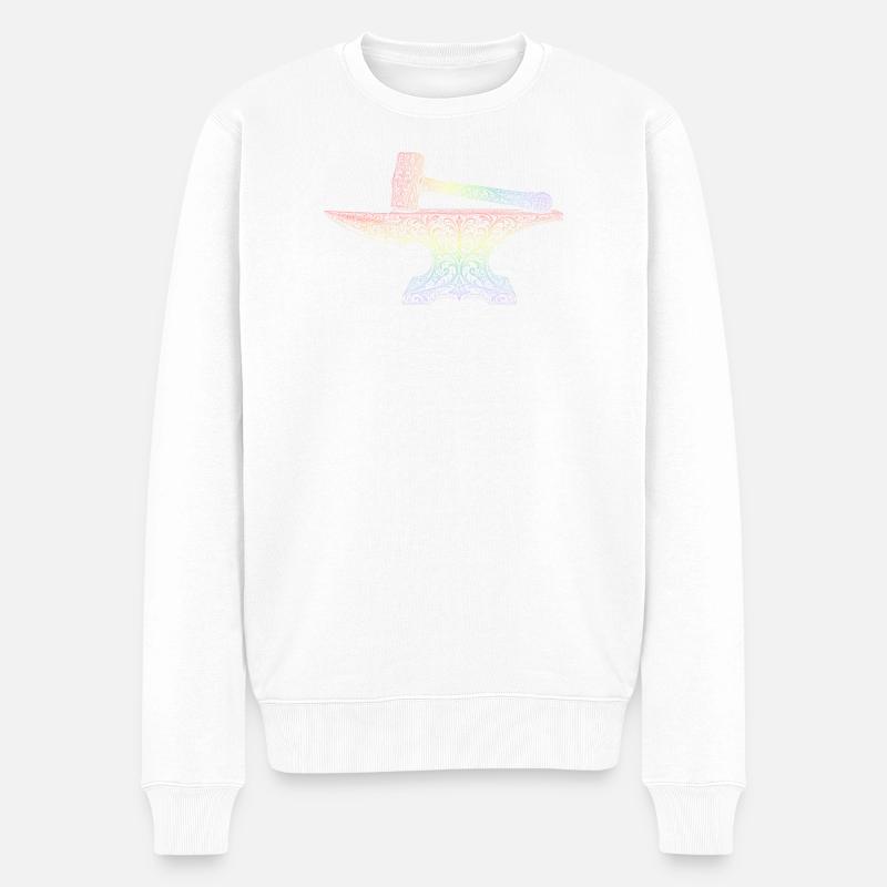 Schmied - Männer Premium Bio Pullover - Weiß