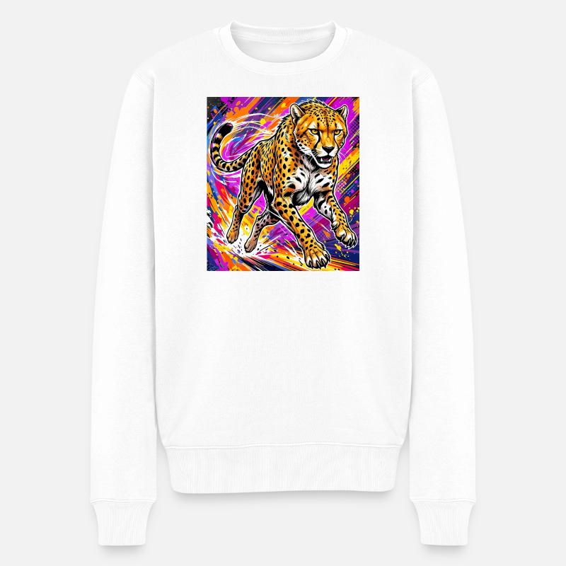 guépard - Pull Premium bio Homme - blanc