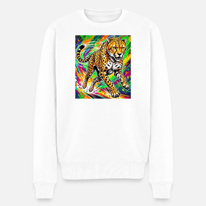 Gepard - Männer Premium Bio Pullover - Weiß