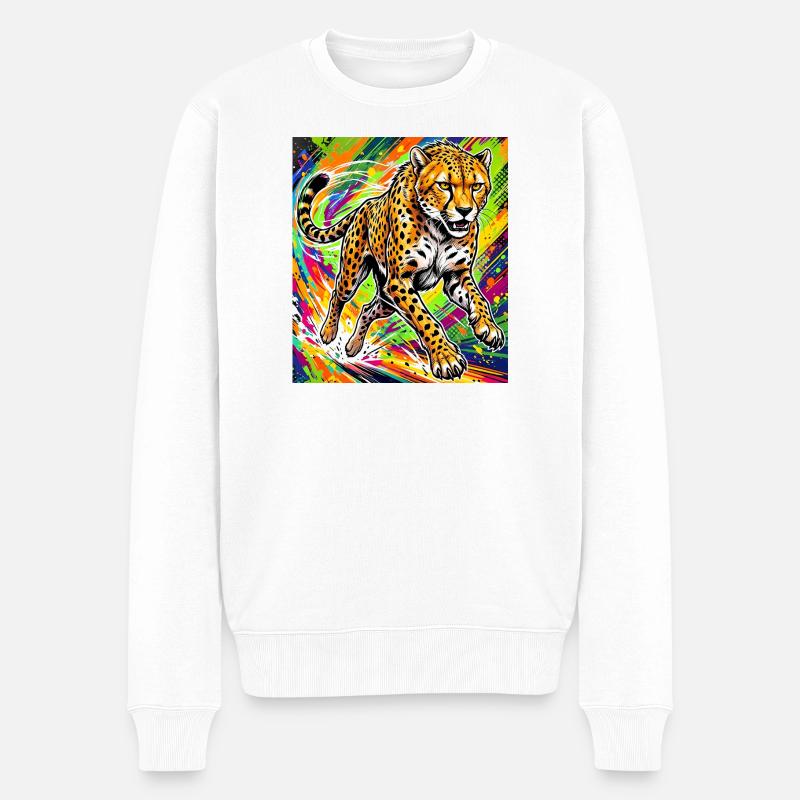 guépard - Pull Premium bio Homme - blanc