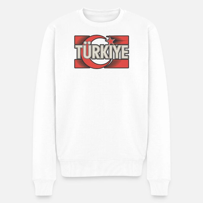 Türkiye - Männer Premium Bio Pullover - Weiß