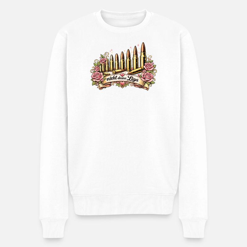 nicht_deine_Liga - Männer Premium Bio Pullover - Weiß