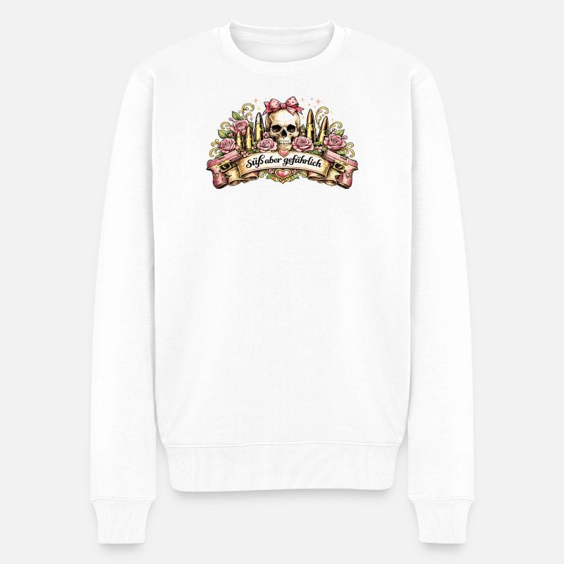 suess_aber_gefaehrlich - Männer Premium Bio Pullover - Weiß