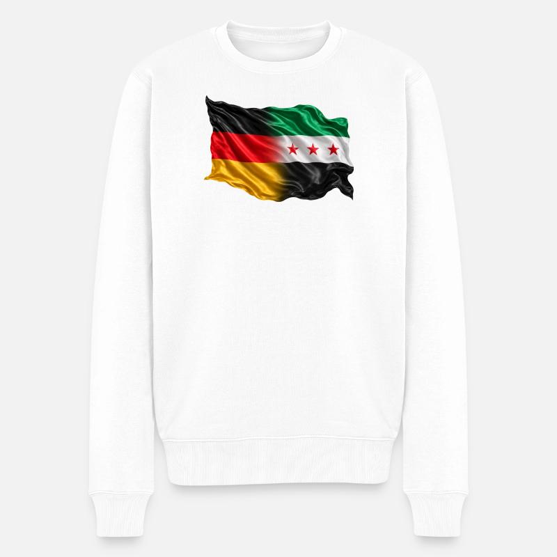 Deutschland Syrien Flagge - Männer Premium Bio Pullover - Weiß