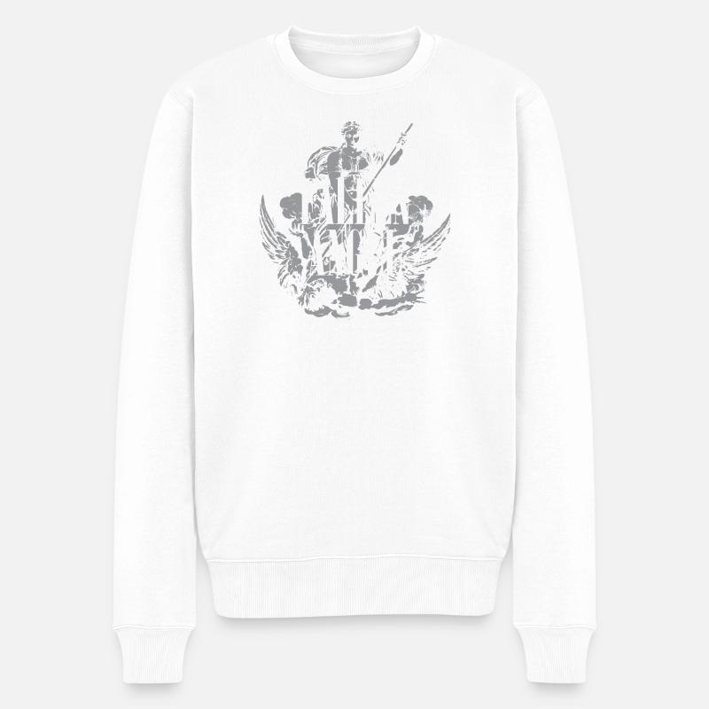 Design des Gefallenen Engels - Männer Premium Bio Pullover - Weiß