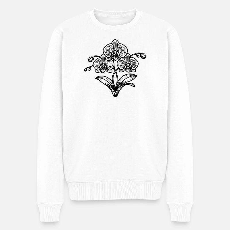 Orchidée  - Pull Premium bio Homme - blanc