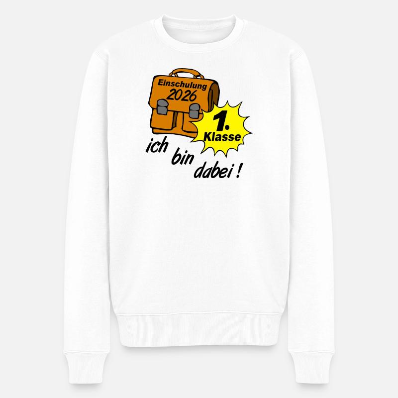 Einschulung 2026 Erste Klasse - Männer Premium Bio Pullover - Weiß