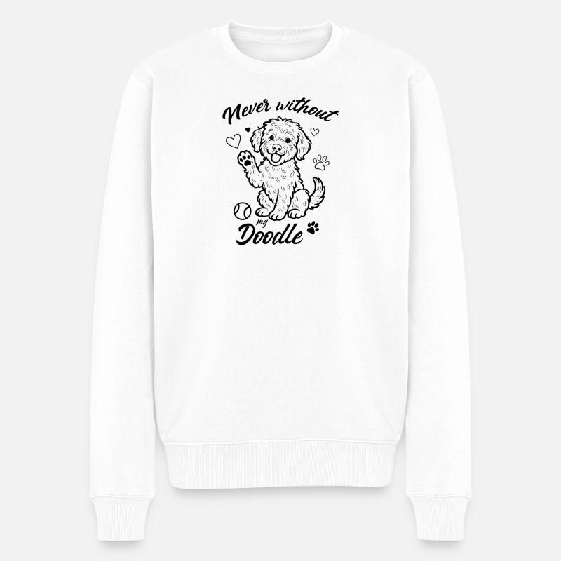 Never without my Doodle - Männer Premium Bio Pullover - Weiß