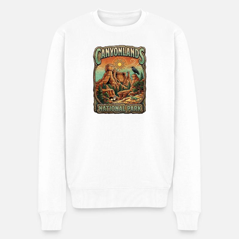 Canyonlands Nationalpark Poster - Männer Premium Bio Pullover - Weiß