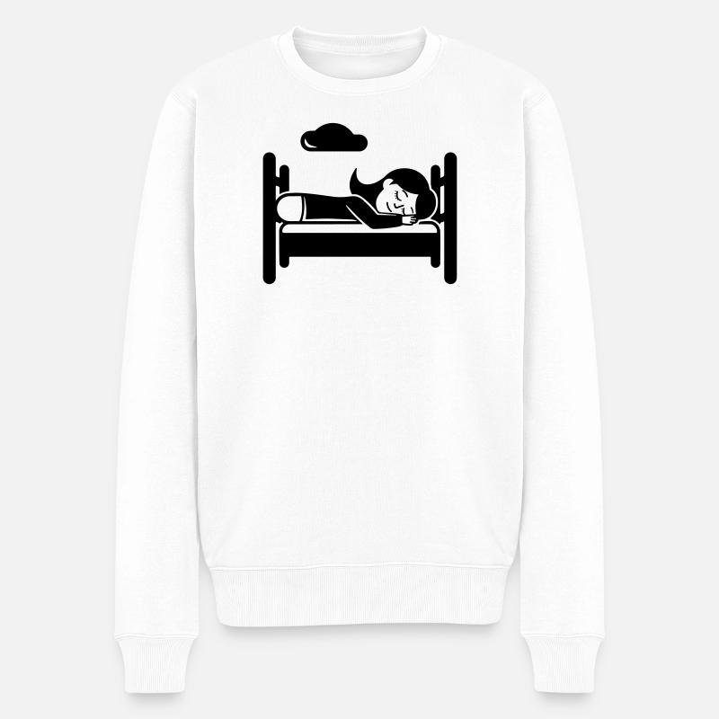 Schlafen Müde - Männer Premium Bio Pullover - Weiß