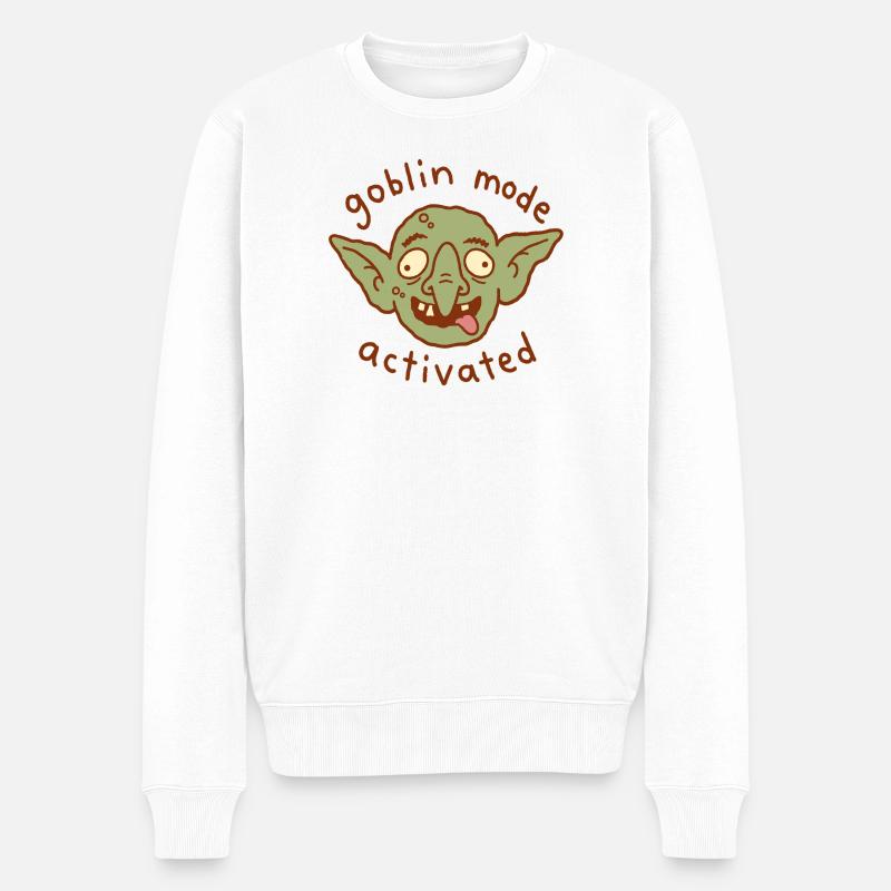 Goblin-Modus aktiviert - Männer Premium Bio Pullover - Weiß