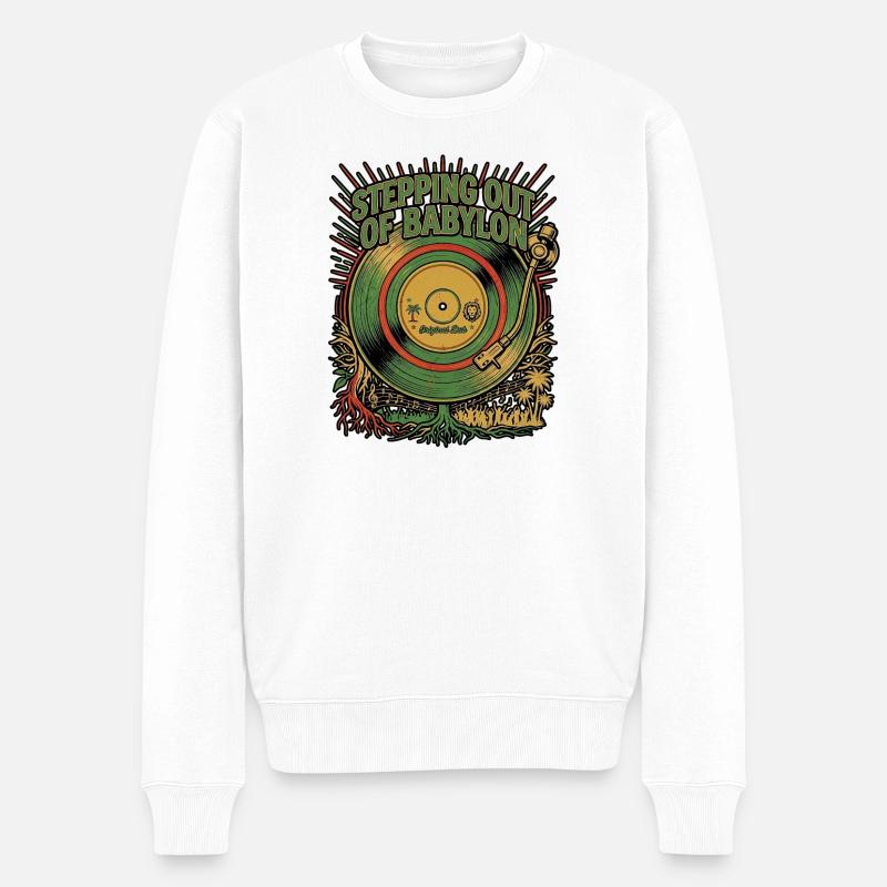 Dub Reggae Dreamer - Männer Premium Bio Pullover - Weiß