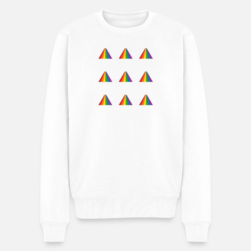 Rainbow Pyramid Pattern - Men's Premium Organic Jumper - white