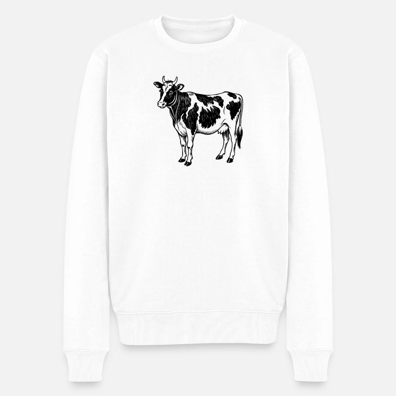 Holstein - Männer Premium Bio Pullover - Weiß