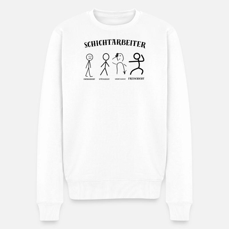 Schichtarbeiter - Männer Premium Bio Pullover - Weiß