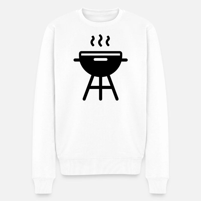 barbecue - Pull Premium bio Homme - blanc