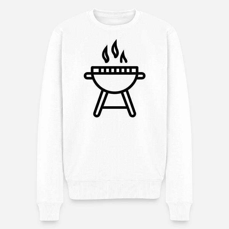 Grillen - Männer Premium Bio Pullover - Weiß