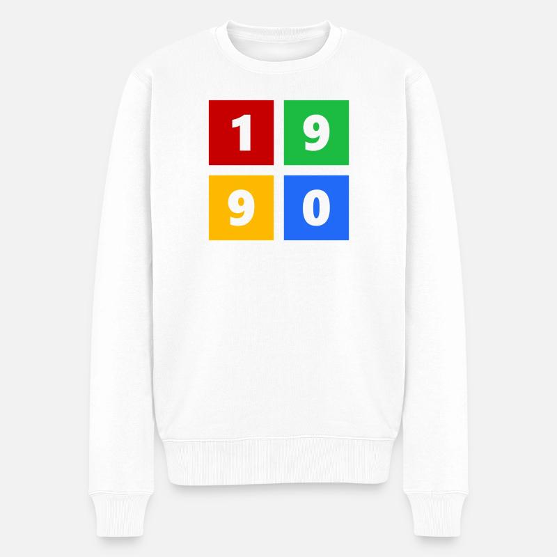 1990 - Männer Premium Bio Pullover - Weiß
