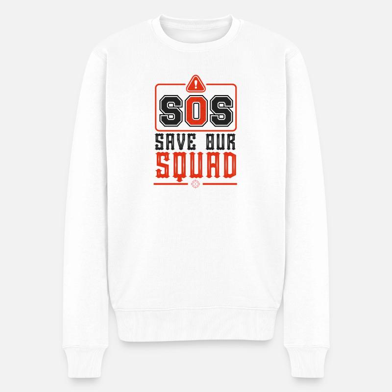 SOS Rettet unser Team - Männer Premium Bio Pullover - Weiß