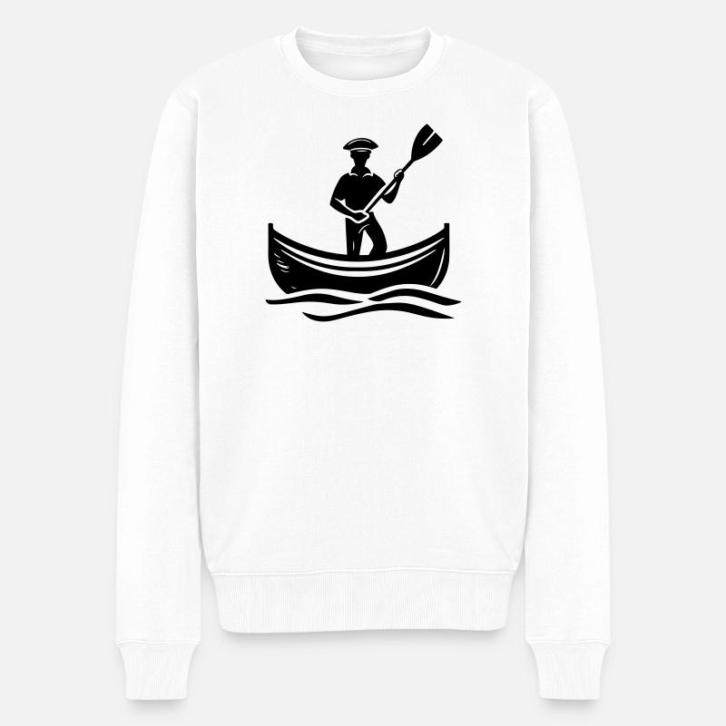 Kapitän Boot - Männer Premium Bio Pullover - Weiß