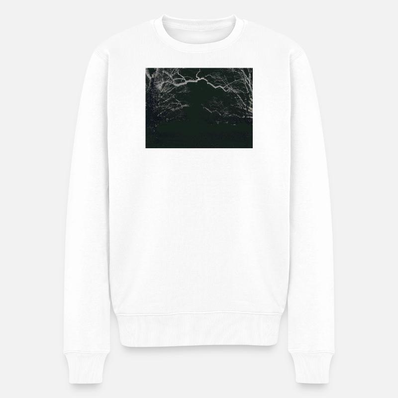 Nachtwald Spiegelbild - Männer Premium Bio Pullover - Weiß