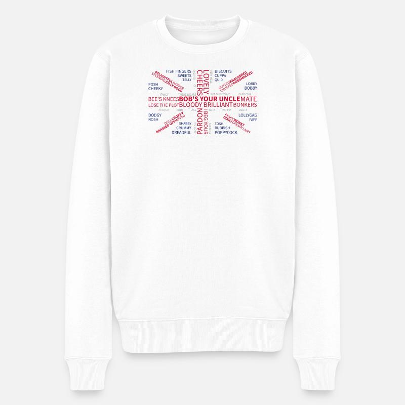 UBERBRITISH - Männer Premium Bio Pullover - Weiß