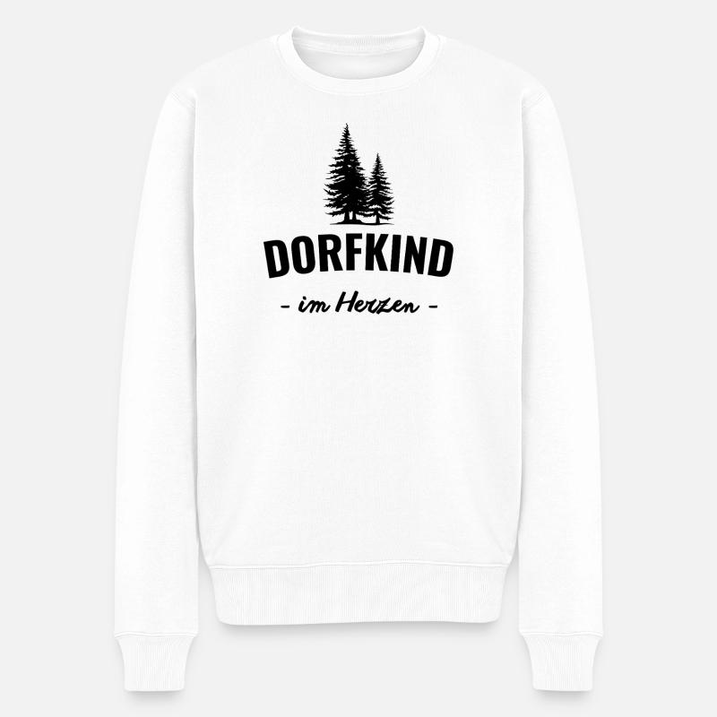 Dorfkind im Herzen - Männer Premium Bio Pullover - Weiß