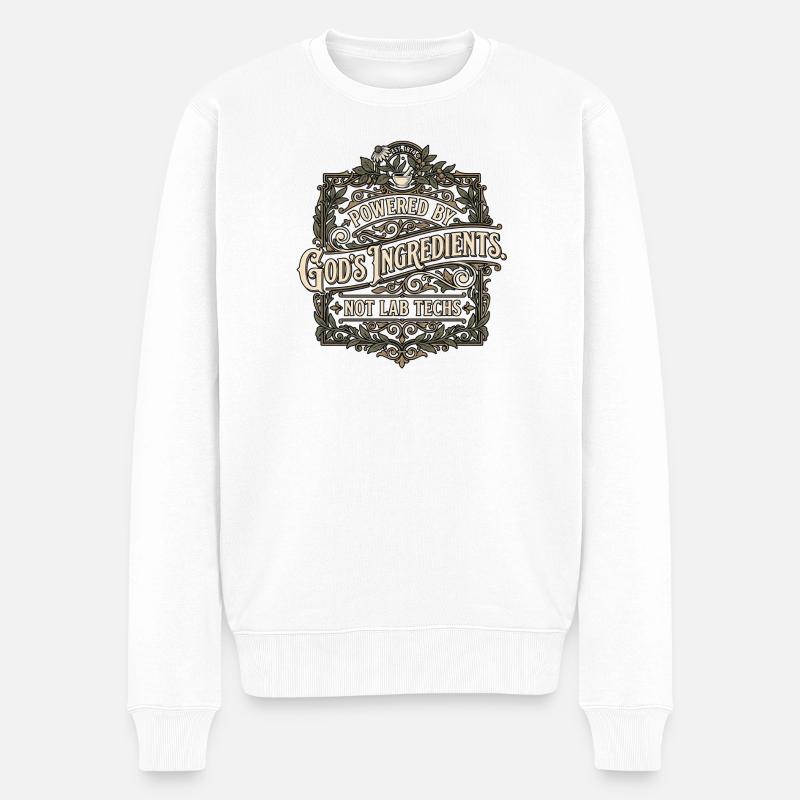 Gods Ingredients - Männer Premium Bio Pullover - Weiß
