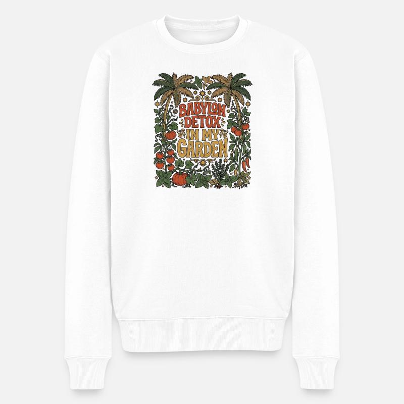 Babylon Detox - Männer Premium Bio Pullover - Weiß