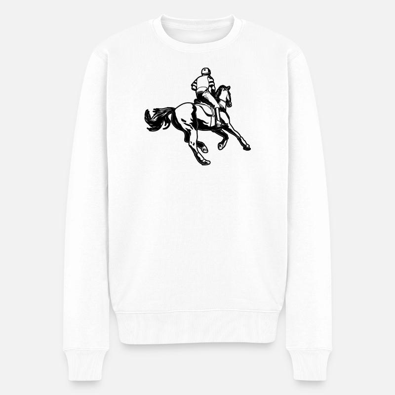 Reitsportler - Männer Premium Bio Pullover - Weiß