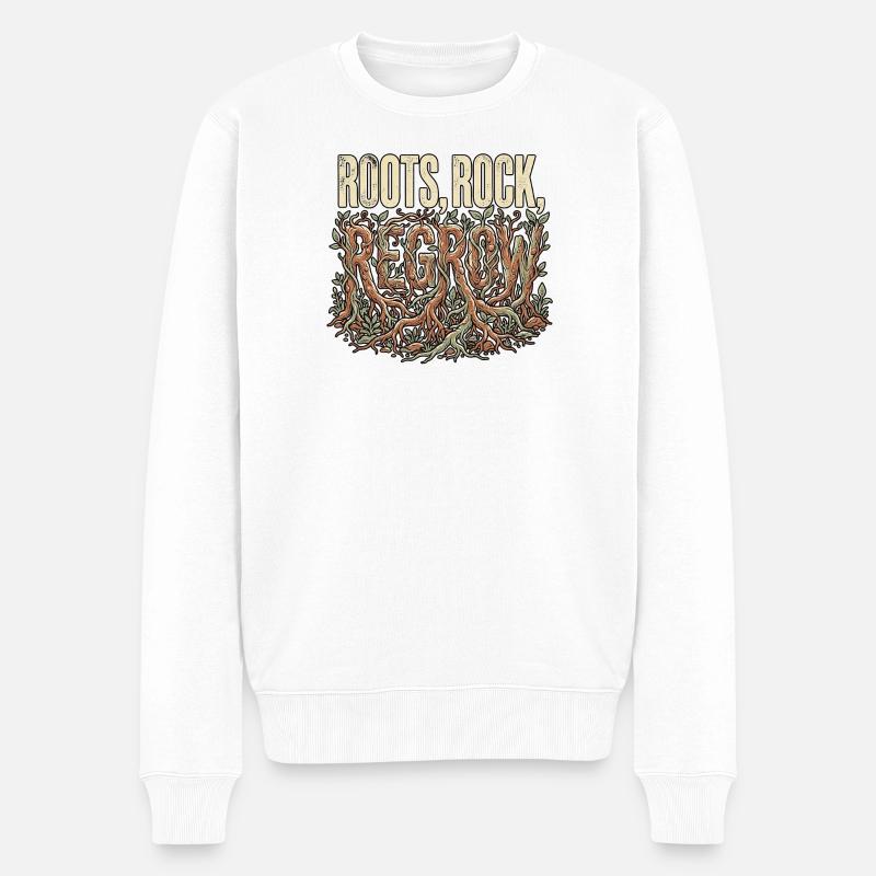 Roots Rock Dub - Männer Premium Bio Pullover - Weiß